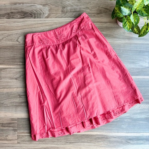 Banana Republic Coral Eyelet A-Line Skirt Size 8 - Picture 11 of 13